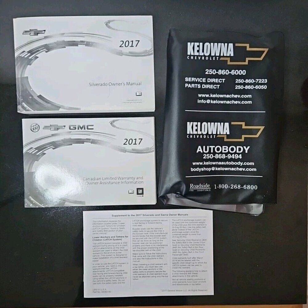 Chevrolet Silverado Owners Manual 2017 Supplemental Booklets Carrying Case
